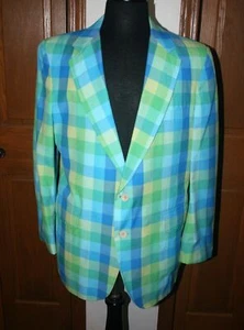 Blazer vintage da uomo KEP'S a scacchi 42 negozi da uomo della Florida USA - Foto 1 di 12