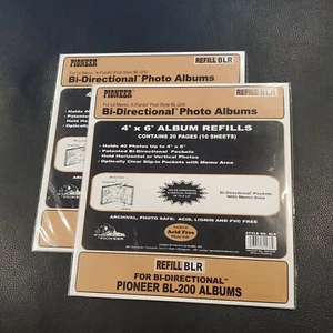 2x PIONEER refill for BL-200 albums (bi-directional) 10 Sheets (20 pages) 4 x 6" - Picture 1 of 4