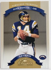 2001 Donruss Classics Legend Timeless Tributes Dan Fouts /100 #114