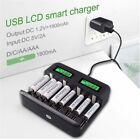 Size Rechargeable Battery 8 Slots Battery Charger Chargers LCD Display Charging