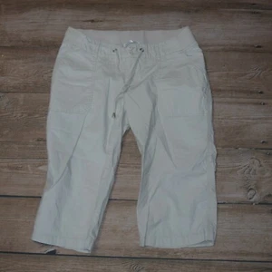 MOTHERHOOD MATERNITY Women's Sz M Khaki Capris - EXCELLENT CONDITION - Picture 1 of 5