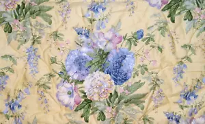 Pair of THOMASVILLE King Pillow Shams Covers Buttercream Yellow Blue Floral - Picture 1 of 9