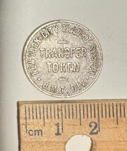1940s RARE Brooklyn Manhattan Transit Transfer Token BMT New York NYC Vintage RR - Picture 1 of 2
