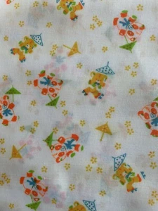 Vtg  Brightly Colored Children’s Nursery Fabric Teddy Bears  Panda 2 Yards X44” - Picture 1 of 5
