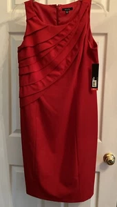 Rafaella Ponte Red Shift Dress Easy Care Stretch Classic Fit NWT $110 Size 12 - Picture 1 of 3