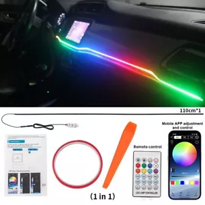 APP Neon LED Light Trim Glow Optic Fiber Strip Car Interior Ambient Lighting Kit - Picture 1 of 9