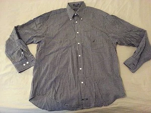 Mens Nautica Plaid Dress Shirt M Medium Cotton Long Button - Picture 1 of 4