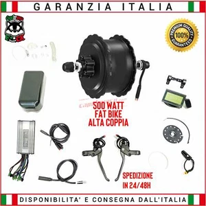 KIT TRASFORMAZIONE BICI FAT MOTORE POSTERIORE 500W 48VOLT - Foto 1 di 9