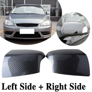 1Pair Carbon Fiber Rearview Mirror Cover Trim For Ford Focus MK2 2005 2006 2007 - Picture 1 of 7