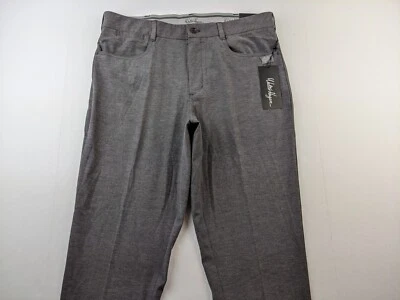 NUEVO Pantalón de Golf Walter Hagen 5 Bolsillos Hombre 34 Gris Rayas (36 X 28.75) Perfecto 11 Foto 1 de 4