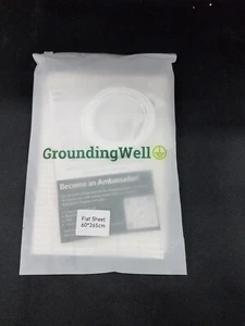 Groundingwell Flat Sheet 60 x 265 cm Time Cord White Cotton Sleep & Wellness - Picture 1 of 3