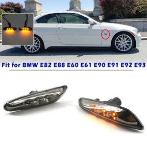 Pair/2x LED Side Marker Turn Signals Lights For BMW E82 E88 E60 E61 E90 E91 E92 - Foto 1 di 6
