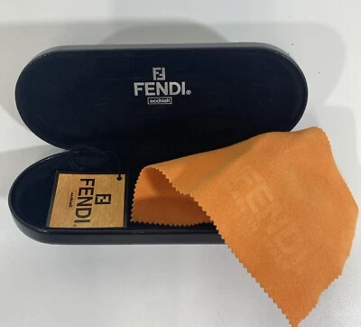 Auténtico estuche rígido para gafas de sol Fendi negro con tela LEER Foto 1 de 4