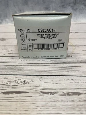 Pass & Seymour CS20AC1-I kommerzielle Kipp-Lichtschalter Box mit 10 - Bild 1 von 4