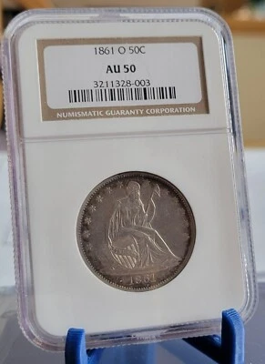 1861-O Seated Liberty Half Dollar  NGC  AU50 - Image 1 of 2