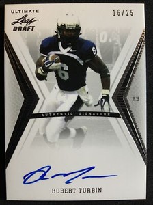 2012 Ultimate Leaf Draft Silver /25 Robert Turbin #RT1 Rookie Auto RC Seahawks