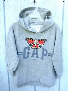 NEW Kids Gap Logo Slouchy Hoodie Sweatshirt Girls Sweater Butterfly Glitter - Picture 1 of 6