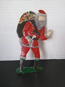 Vintage Tin Santa Ornament - Picture 1 of 11