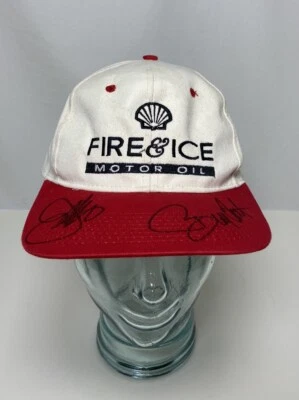 Dual Autographed Nascar Joe Gibbs & Bobby Labonte Hat Fire & Ice - Image 1 of 4