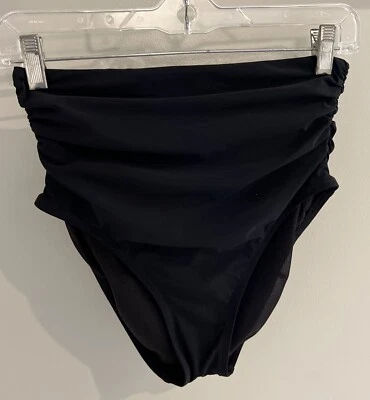 Sundance Catalog Gottex Black High Waisted Ruched Swim Bottoms Size 8 - Image 1 of 4