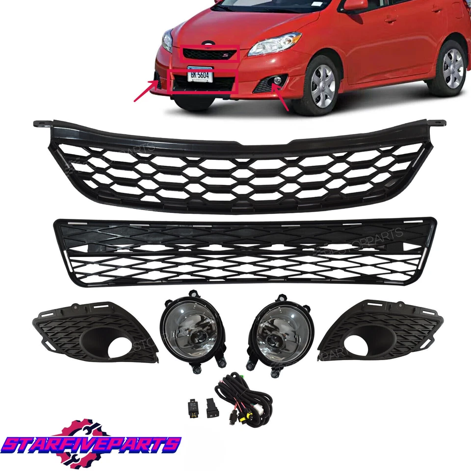 Fits Toyota Matrix 2009 2010 Front Upper Grille/Lower Grille/Fog Lamp W/Cover - Image 1 of 4