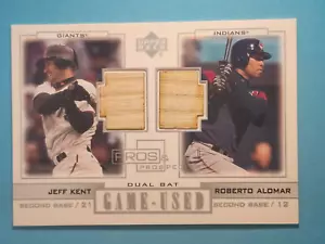 2001 Upper Deck Pros & Prospects Dual Bat Jeff Kent Roberto Alomar #PP-RP ⚾ - Picture 1 of 2