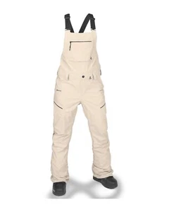Volcom Elm Stretch Gore Bib Overall Women's Snow Pants, Sand, Large - Picture 1 of 10