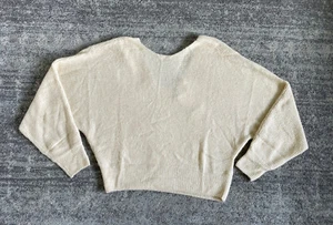 Divided H&M Womens S Sweater Beige Knit V-Back Long Sleeve NWT N4 - Picture 1 of 9