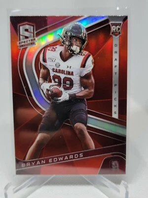 Bryan Edwards 2020 PANINI CHRONICLES SPECTRA RED PRIZM RC #11 RAIDERS A3C - Image 1 of 2