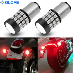 2x 1157 Rojo LED Estroboscópico Flash Parpadeante Freno Trasero Bombillas para Motocicleta - Imagen 1 de 12