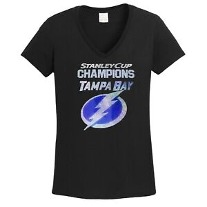 Tampa Bay Lightning  Hockey  Stanley cup Champion  T Shirt Tee  lots of sparkle