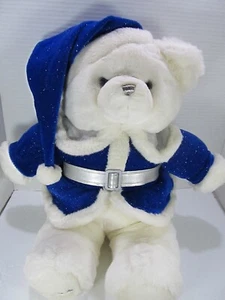 Dandee 19" Dan Dee Christmas Holiday White Blue Snowflake Teddy Bear 2002 Plush - Picture 1 of 7