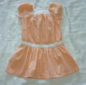 Gymboree FRISCH AUSGEWÄHLT Gingham orange Kleid oder Top neu mit Etikett 3 4 5 6 8 12 - Bild 1 von 3