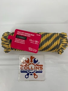 Everbilt 348026 1/4" x 100' Heavy Duty Diamond Braid Polypropylene Rope 157 Lb - Picture 1 of 4
