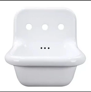 Nantucket Sinks NS-VC16-WW-CPFCT 16.5" Fireclay Bath Sink w/ Chrome Faucet - Picture 1 of 12