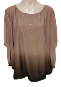 Sara Michelle Elbow Dolman Sleeve Sparkle Stone Rose Gold Shirt Damengröße 3X - Bild 1 von 14