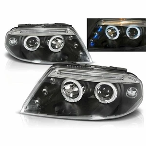 Juego de faros Angel Eyes en negro para VW Passat 3BG 09.2000-03.2005 - Imagen 1 de 4