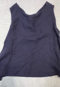 Bryn WalkerPlum Linen Sleeveless Top Women’s Size XL Resortwear Cruise Beach - Picture 1 of 6