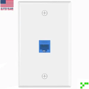 Combo Keystone Ethernet Wandplatte, CAT6, 5E RJ45 Kupplung Buchse zu Buchse - Bild 1 von 8