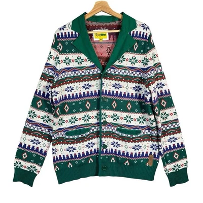 Blazer suéter masculino Tipsy Elves feio Natal L cardigã jaqueta Fair Isle Nordic - Imagem 1 de 4