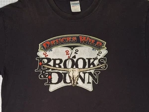 Brooks & Dunn Deuces Wild Country Music Black Cotton T-shirt Size L Gildan - Picture 1 of 10