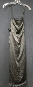 Free People Midi Dress Size 0 Black Cut Outs Tie Back Adjustable Slit - Picture 1 of 8