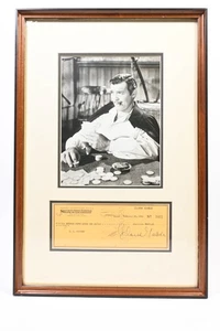 Signierter Clark Gable Bankscheck 1950 gestempelt gerahmt - Bild 1 von 9