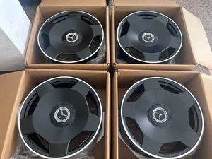 Mercedes Benz 22" Monoblock Satin Black Wheels Rims G63 G580 G550 G500 GLS63 GLS - Picture 1 of 9