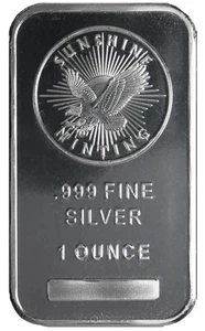 Sunshine Minting 1 Oz .999 fine Silver Bar - Picture 1 of 2