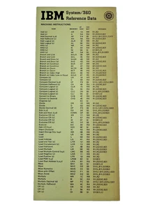 EARLY IBM SYSTEM/360 REFERENCE DATA BROCHURE GX20-1703-9 - USED - Picture 1 of 4