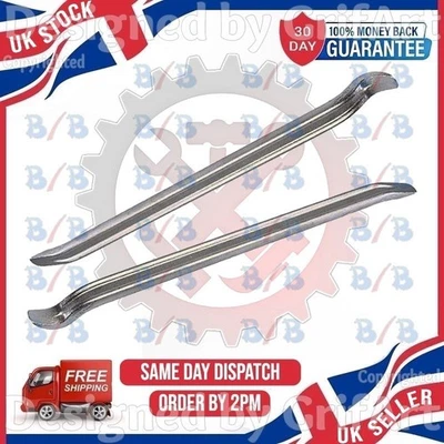 TWO 12" TYRE LEVERS HEAVY DUTY LONG METAL REMOVER CHANGER MOTORBIKE CYCLE BIKE - Image 1 of 4