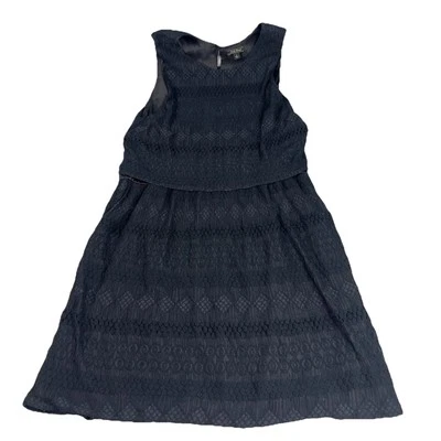 Lucky Brand Lace Lined Dress Sleeveless Women's Large Black Knee Length Party - Image 1 of 4