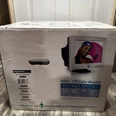 VTG emachines eView 17f3 Color Flat CRT Monitor BRAND NEW SEALED - Image 1 of 4