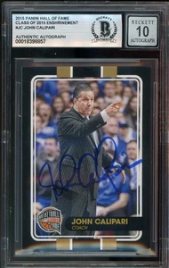 John Calipari 2015 Panini HOF Hall of Fame Card Firmata Autografo Beckett 10 BAS - Foto 1 di 2